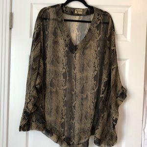 Show Me Your Mumu Snake Print Ponch Beach Coverup